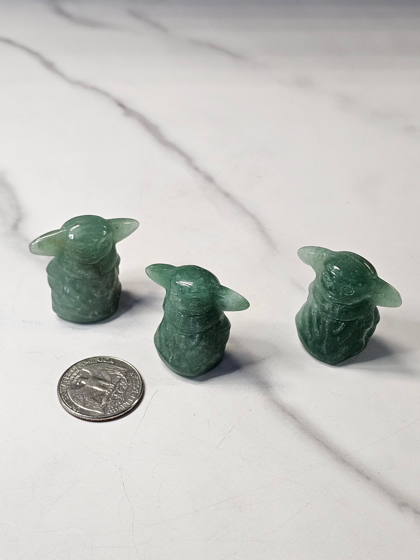 Green Aventurine Yoda Carving
