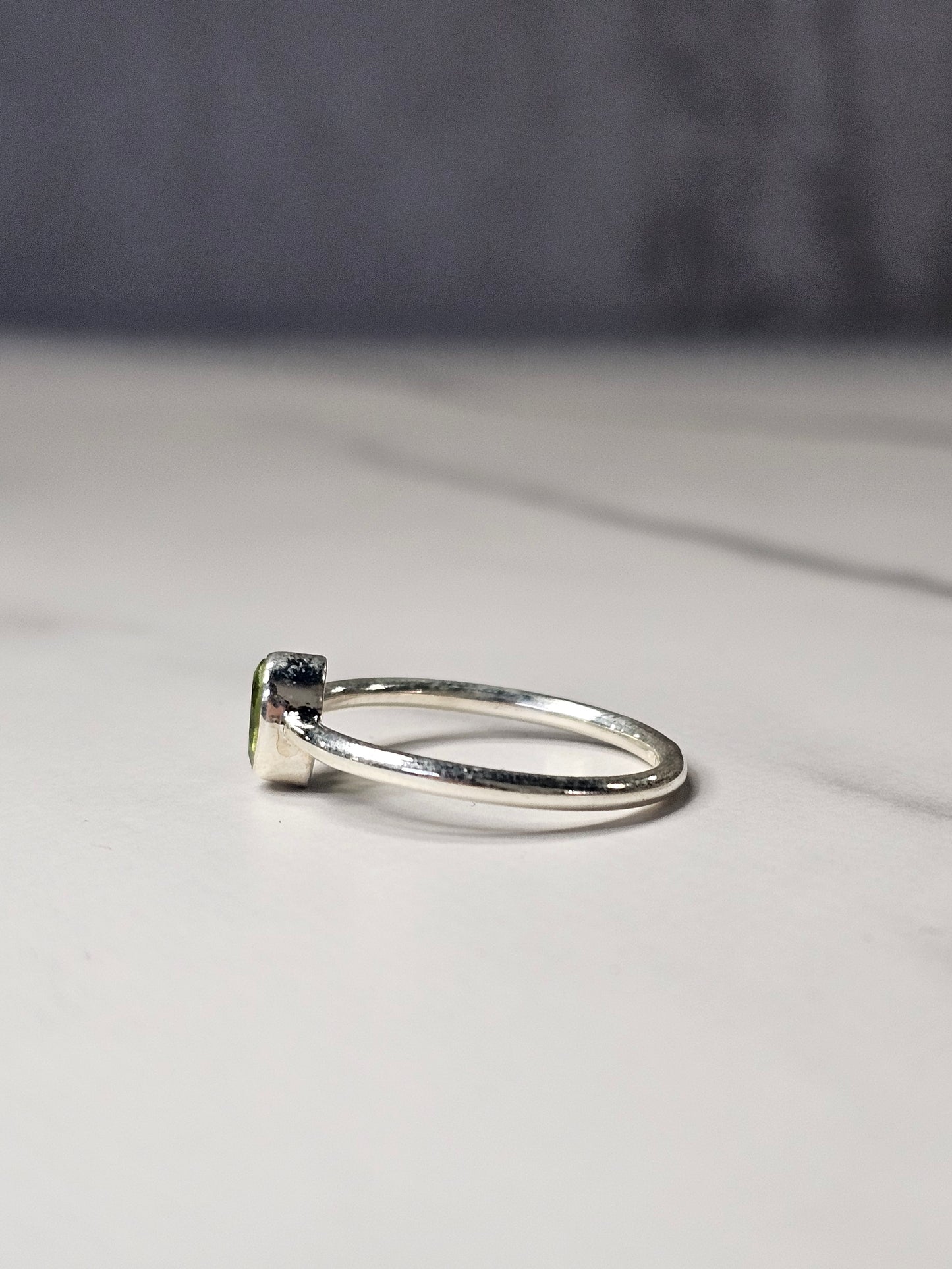 Peridot .925 Sterling Silver Ring - Faceted Oval Cut