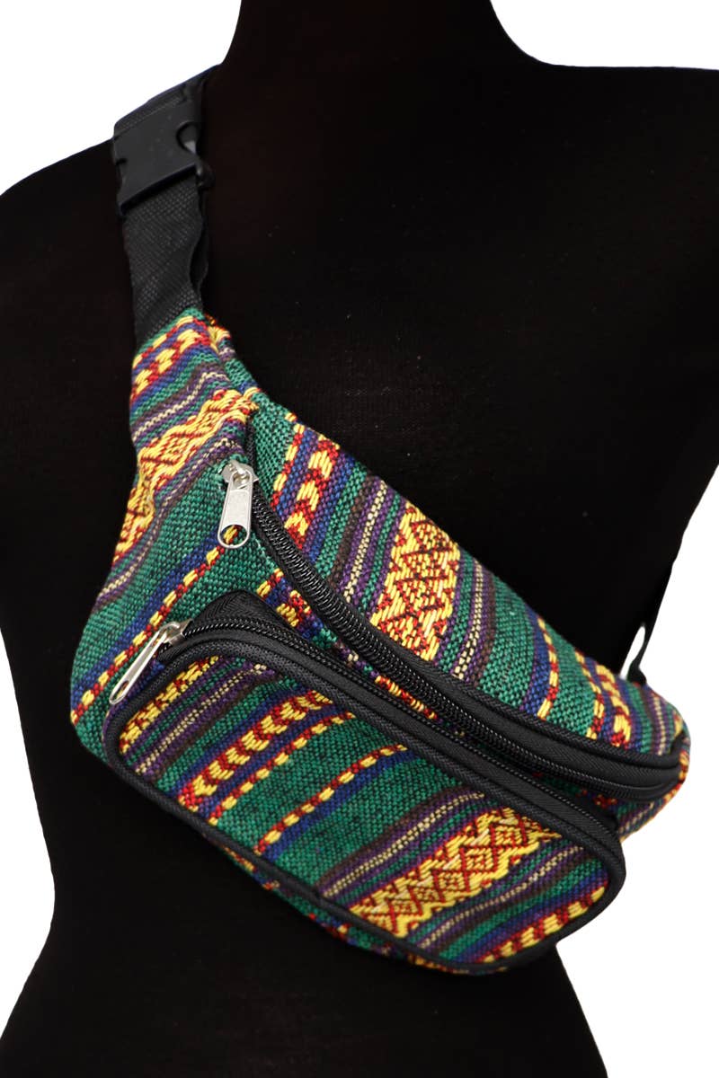 Woven Fanny Pack Cross Body Bag