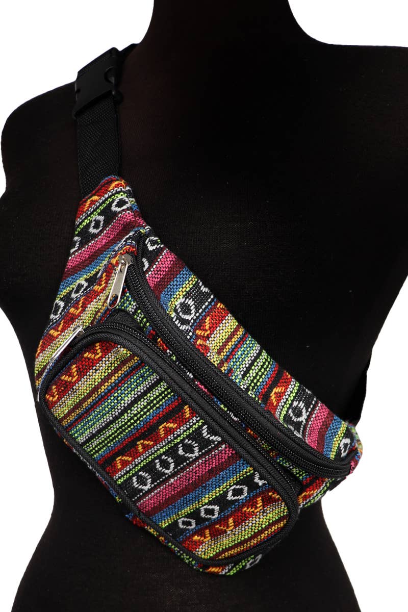Woven Fanny Pack Cross Body Bag