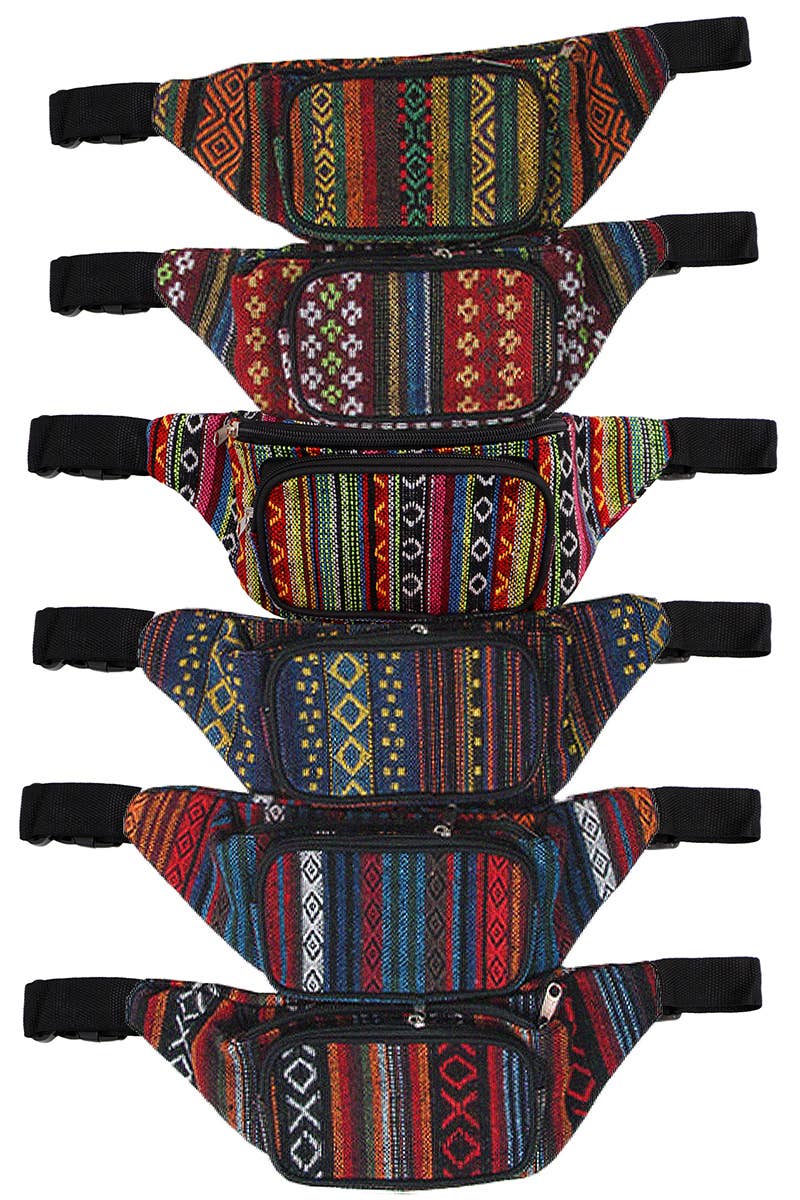 Woven Fanny Pack Cross Body Bag