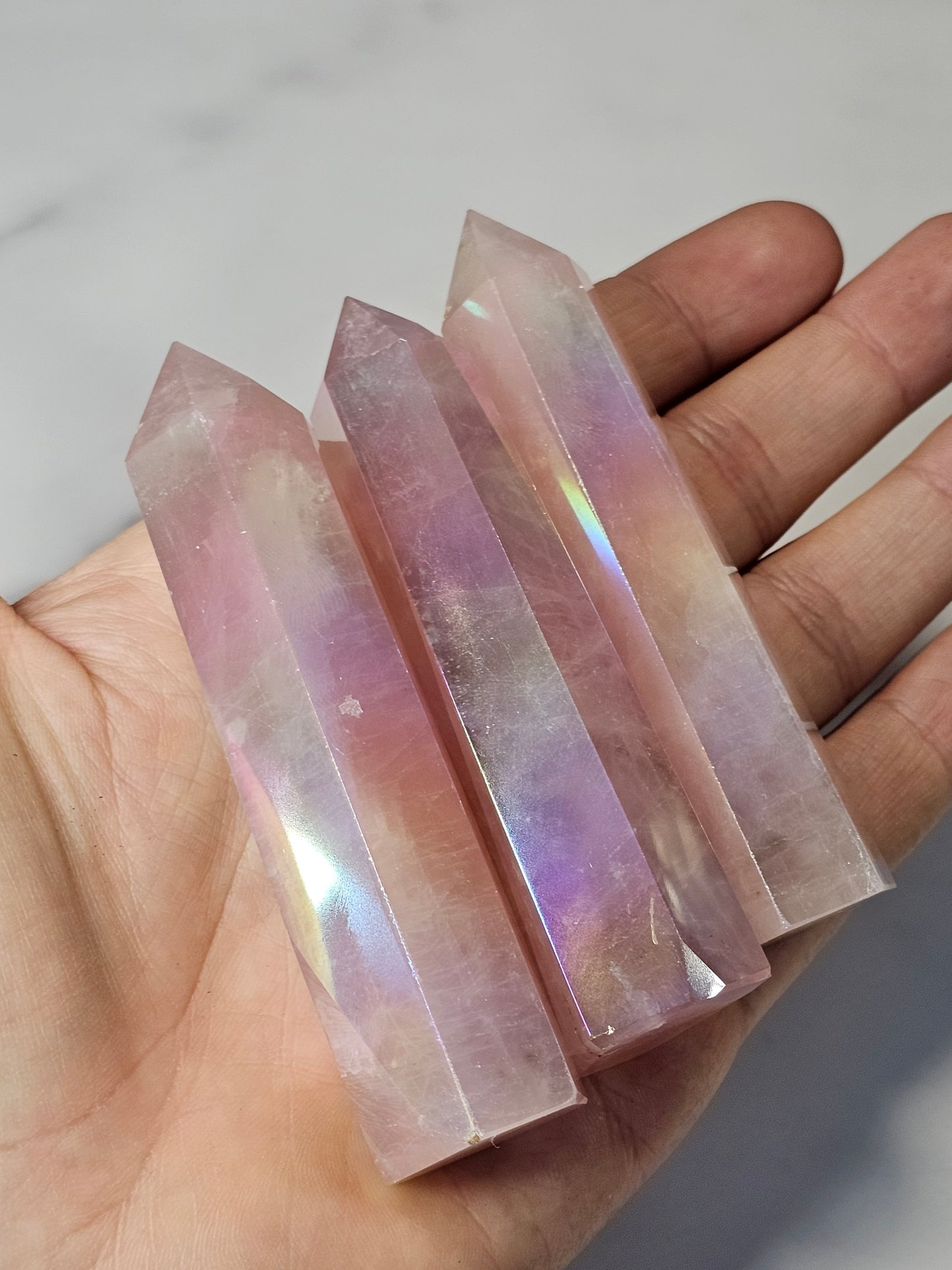 Aura Rose Quartz Tower