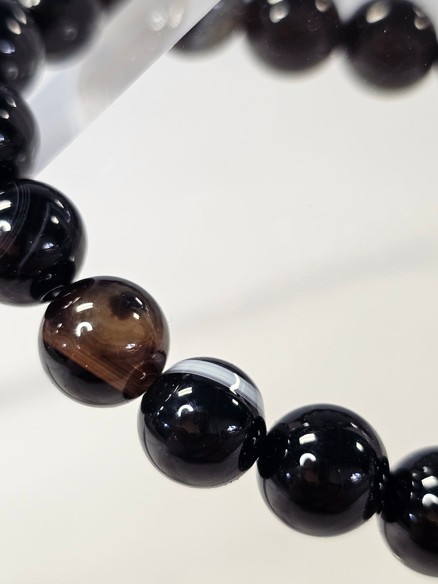 Black Banded Agate Stretchy Bracelet