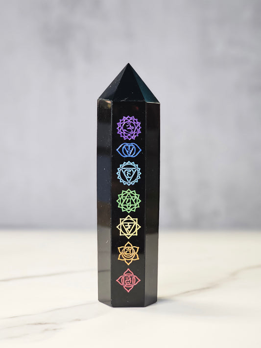 7 Chakra Obsidian Tower
