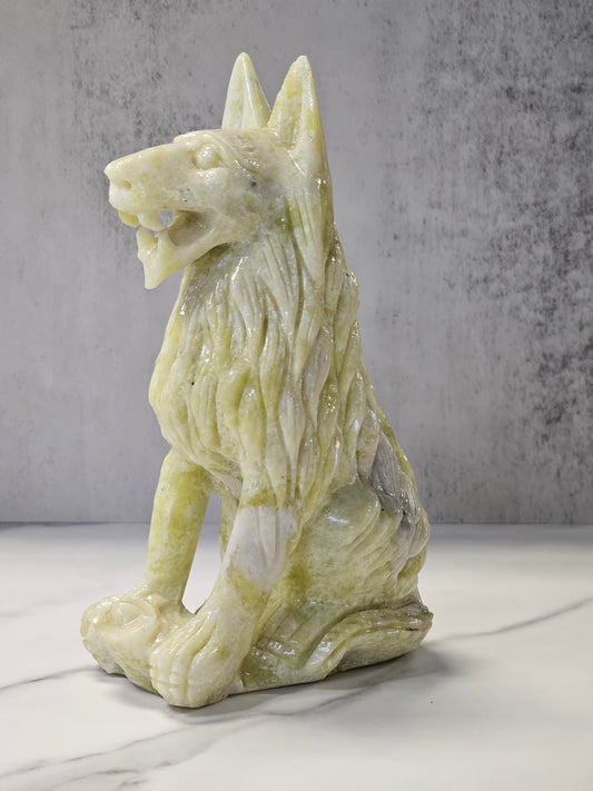 White Jade - Dog Carving