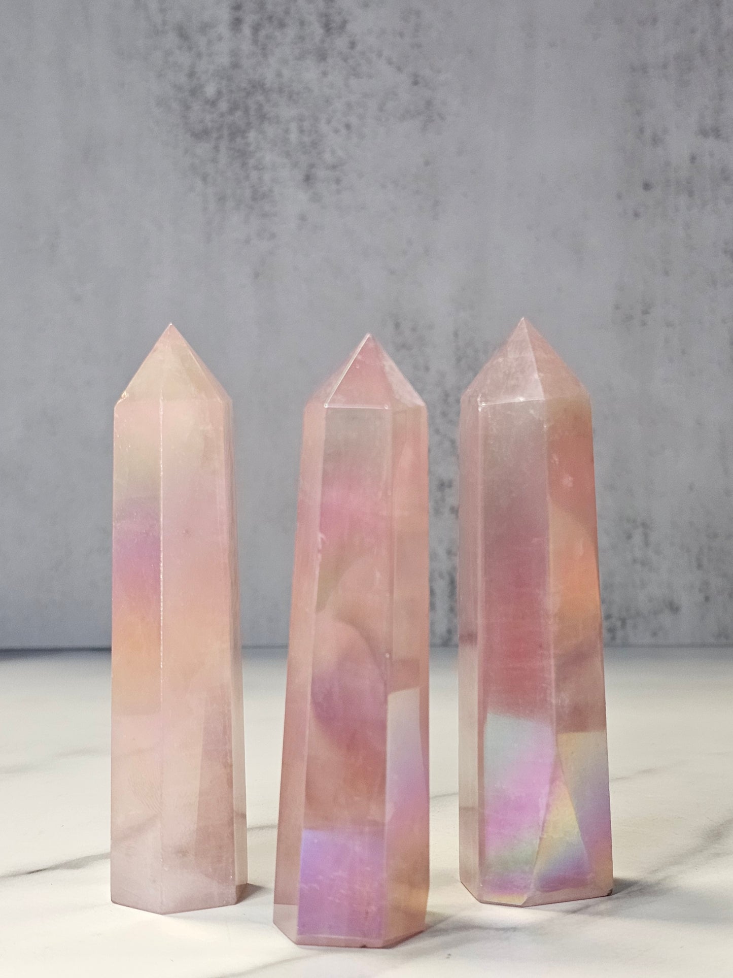 Aura Rose Quartz Tower