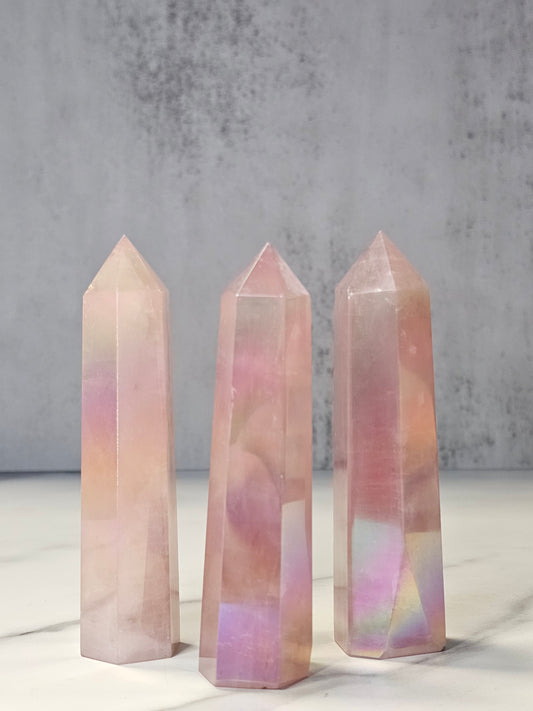Aura Rose Quartz Tower
