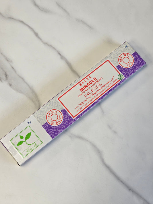 Satya Miracle (White Sage x Lavender) Incense Sticks 15g