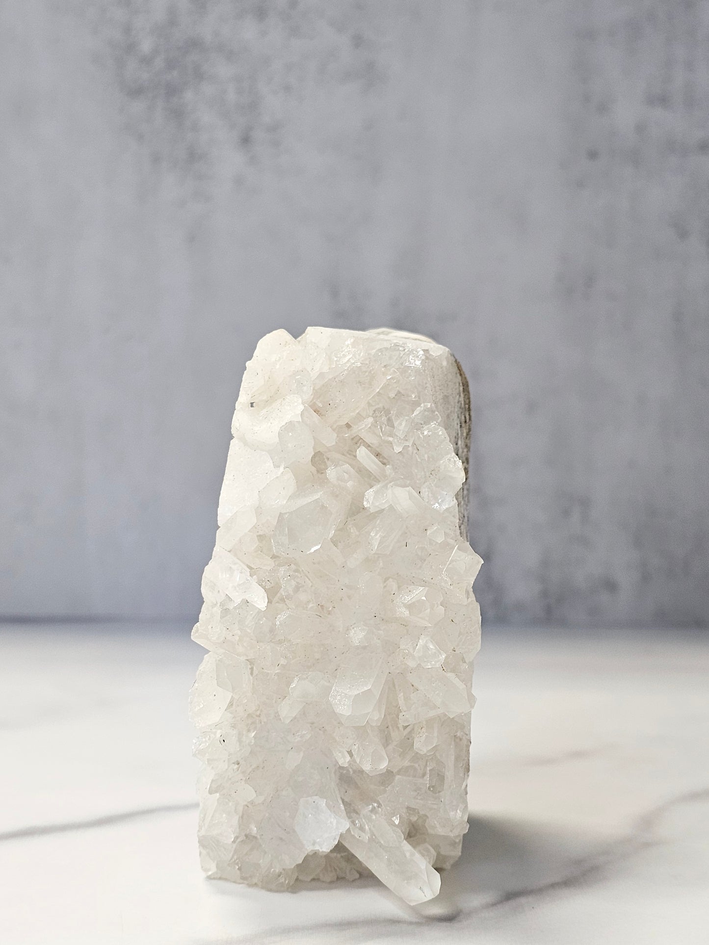 Quartz Point Cluster - Owl Carving
