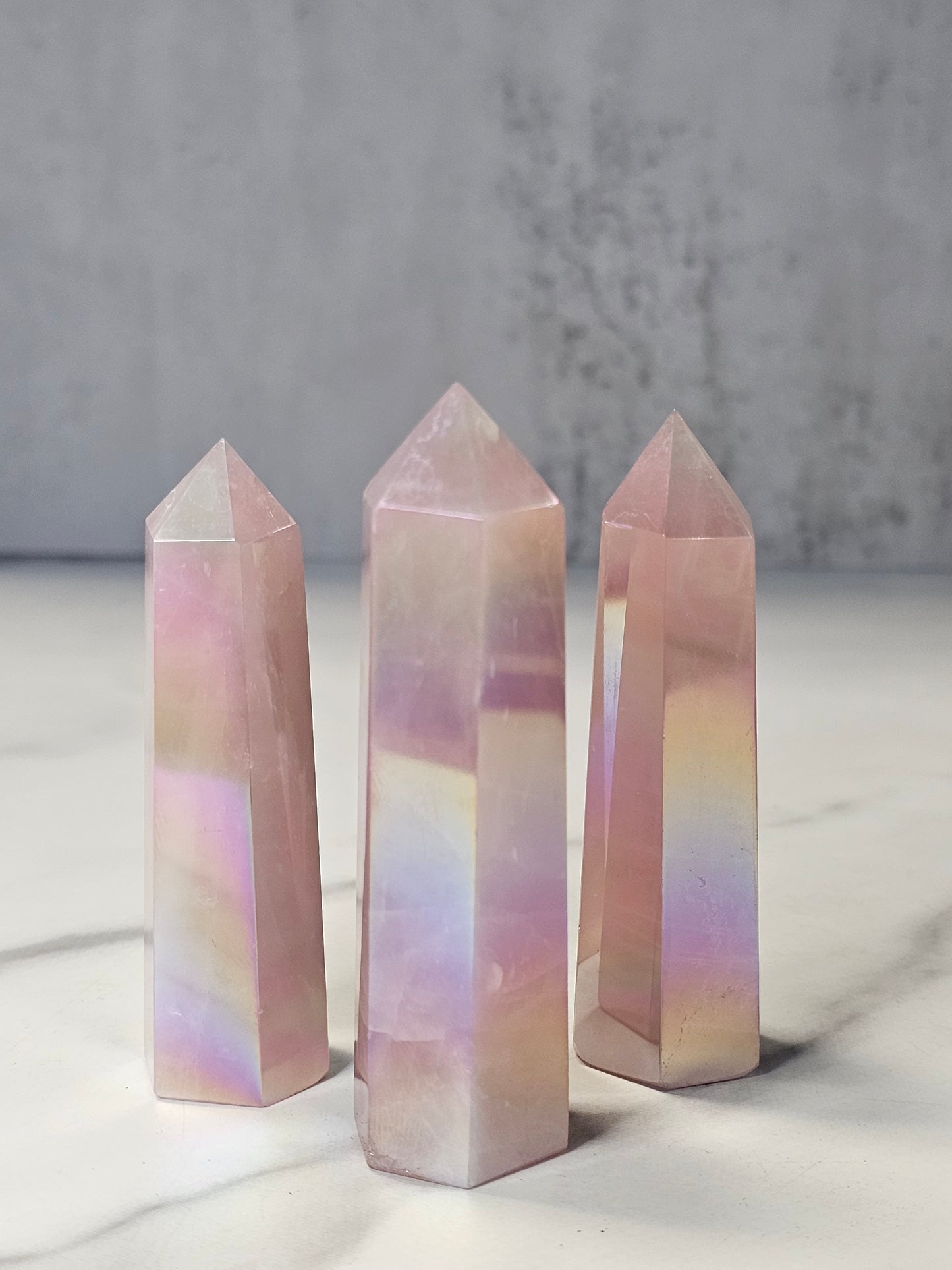 Aura Rose Quartz Tower