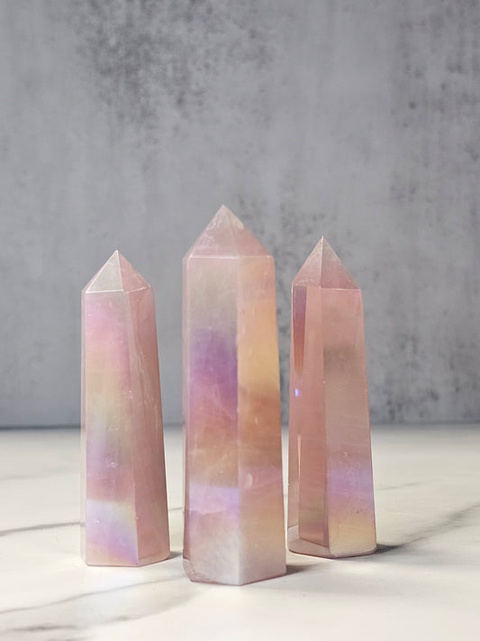 Aura Rose Quartz Tower