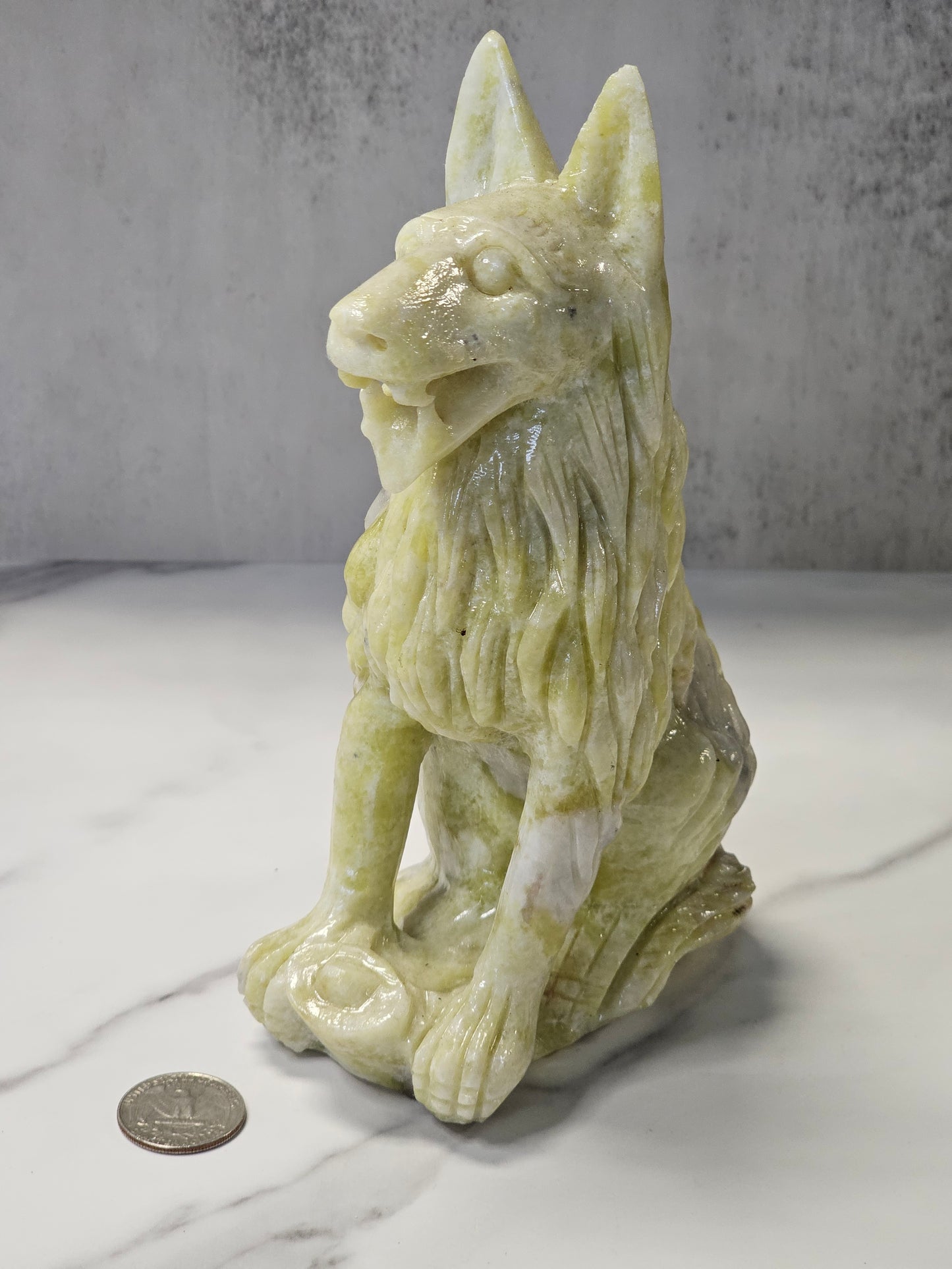 White Jade - Dog Carving