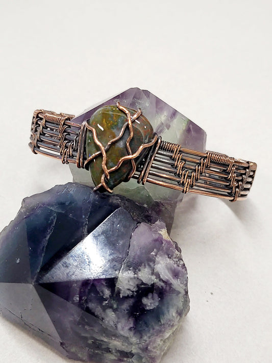 Ocean Jasper Copper Wire Wrapped Cuff