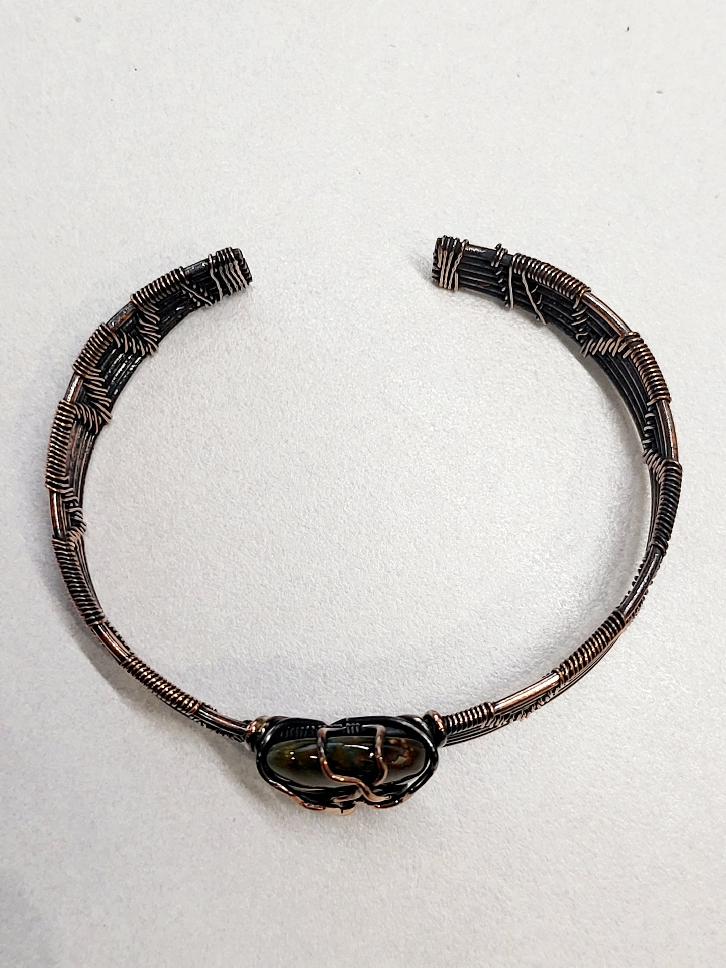 Ocean Jasper Copper Wire Wrapped Cuff