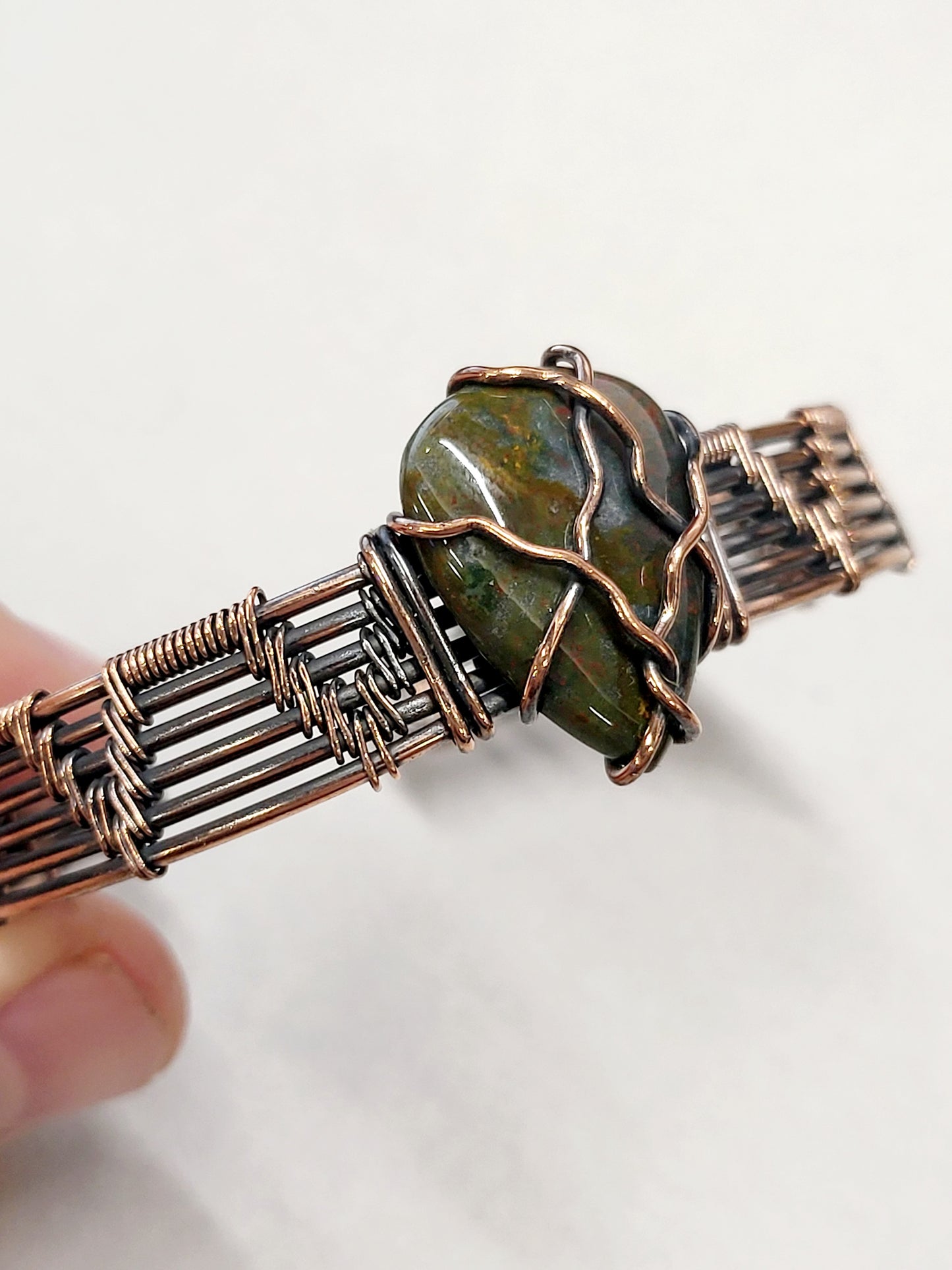 Ocean Jasper Copper Wire Wrapped Cuff