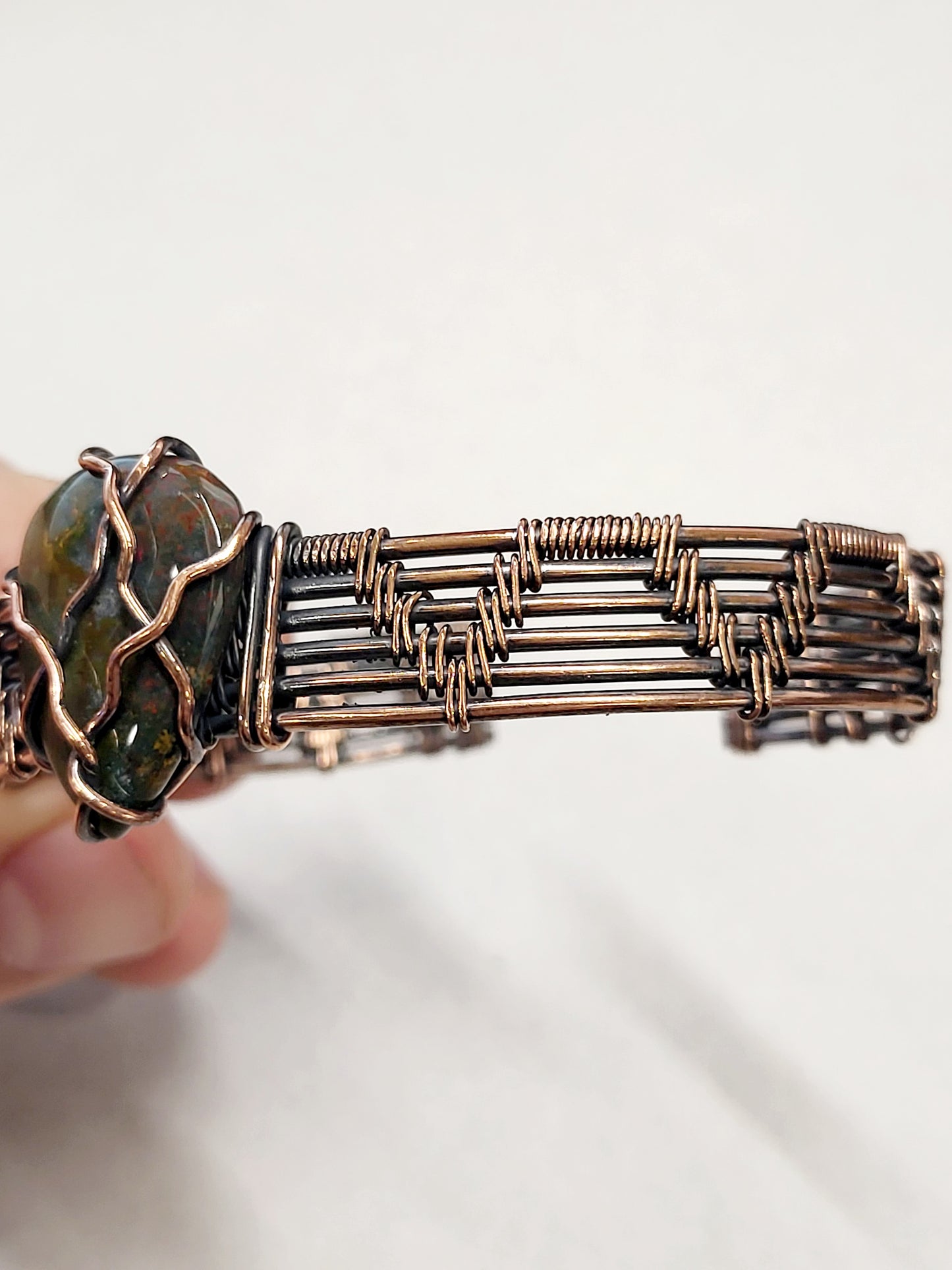 Ocean Jasper Copper Wire Wrapped Cuff