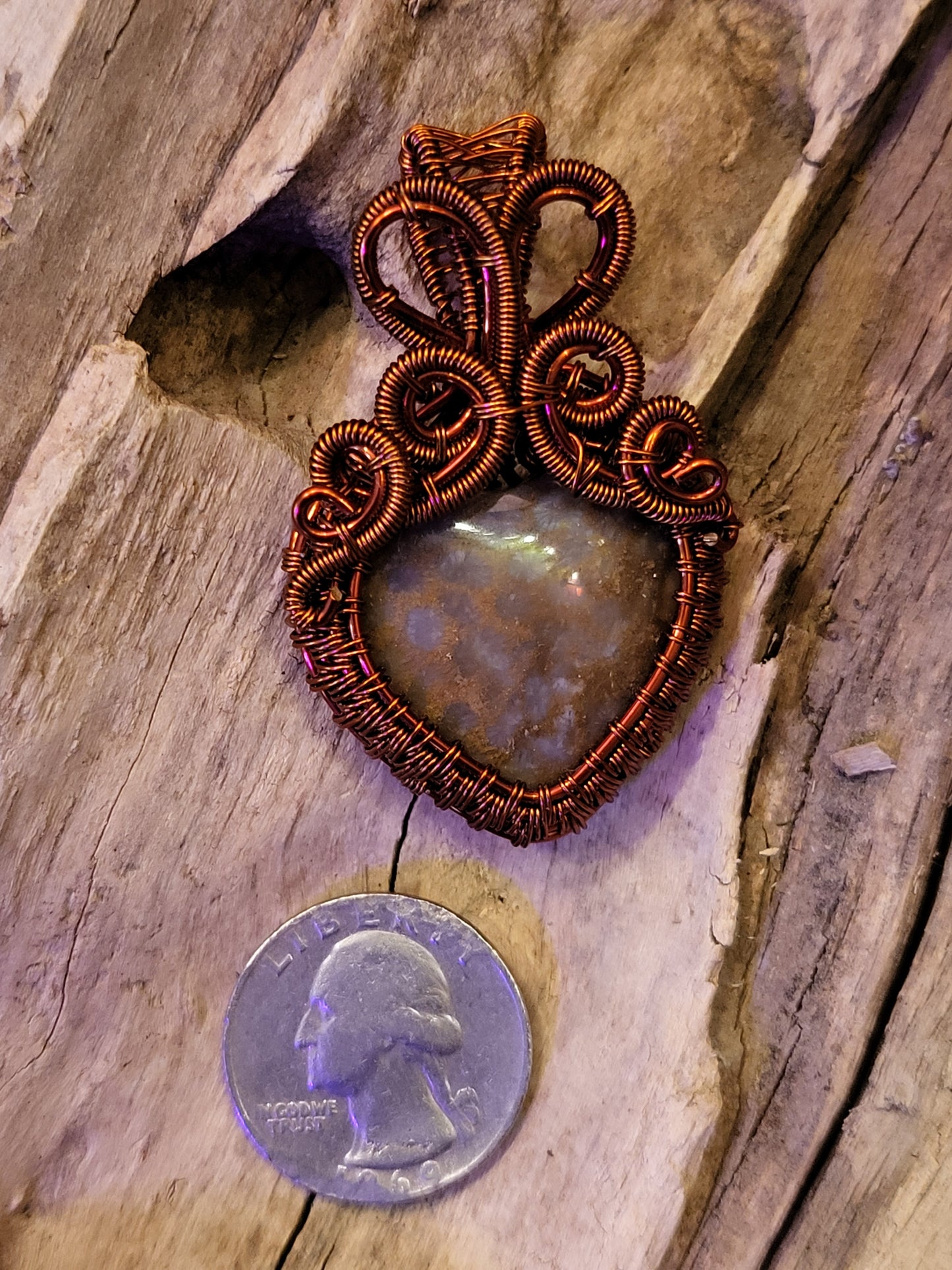 Ocean Jasper Copper Wire Wrapped Necklace