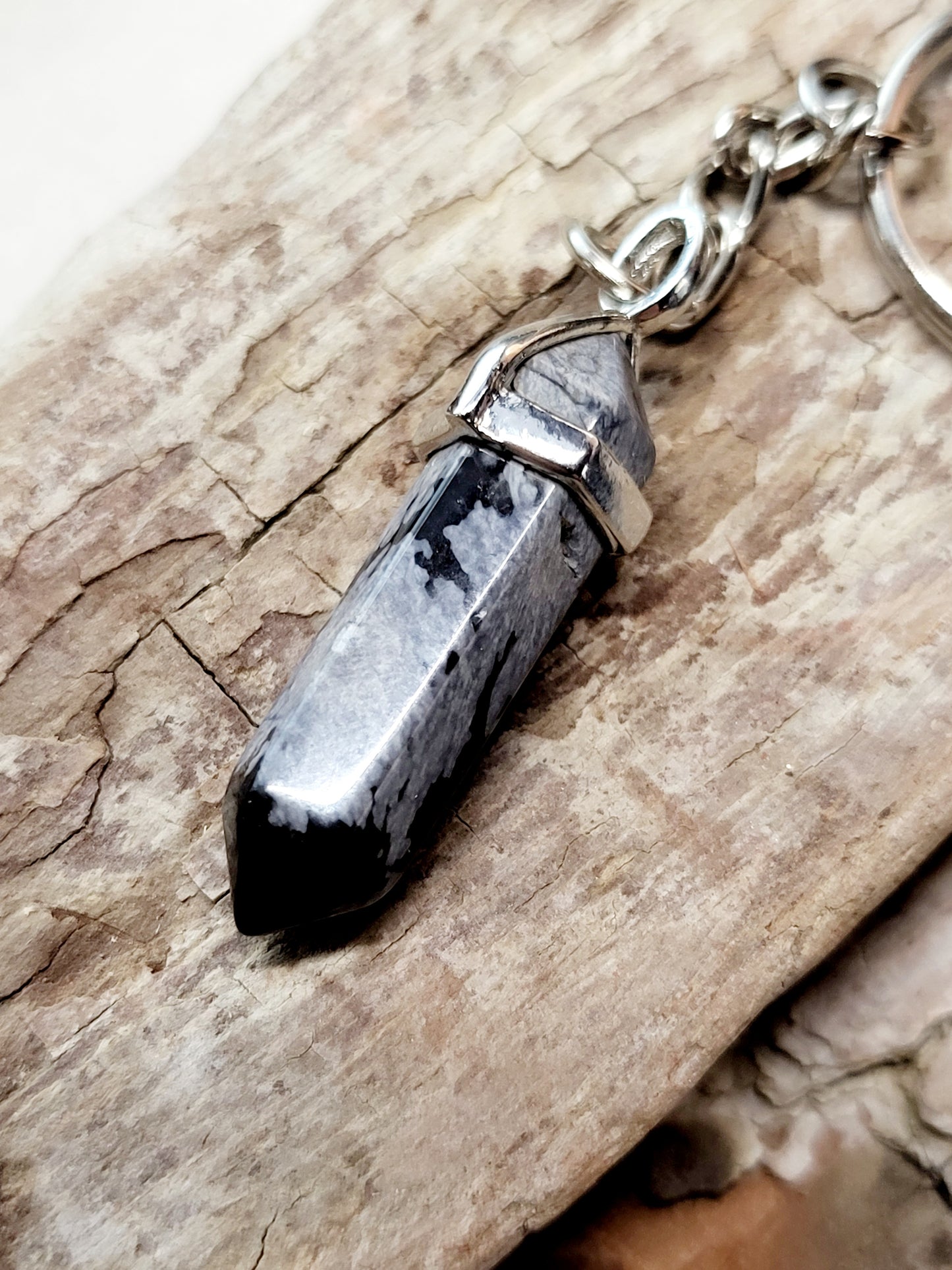 Sodalite Crystal Point Keychain