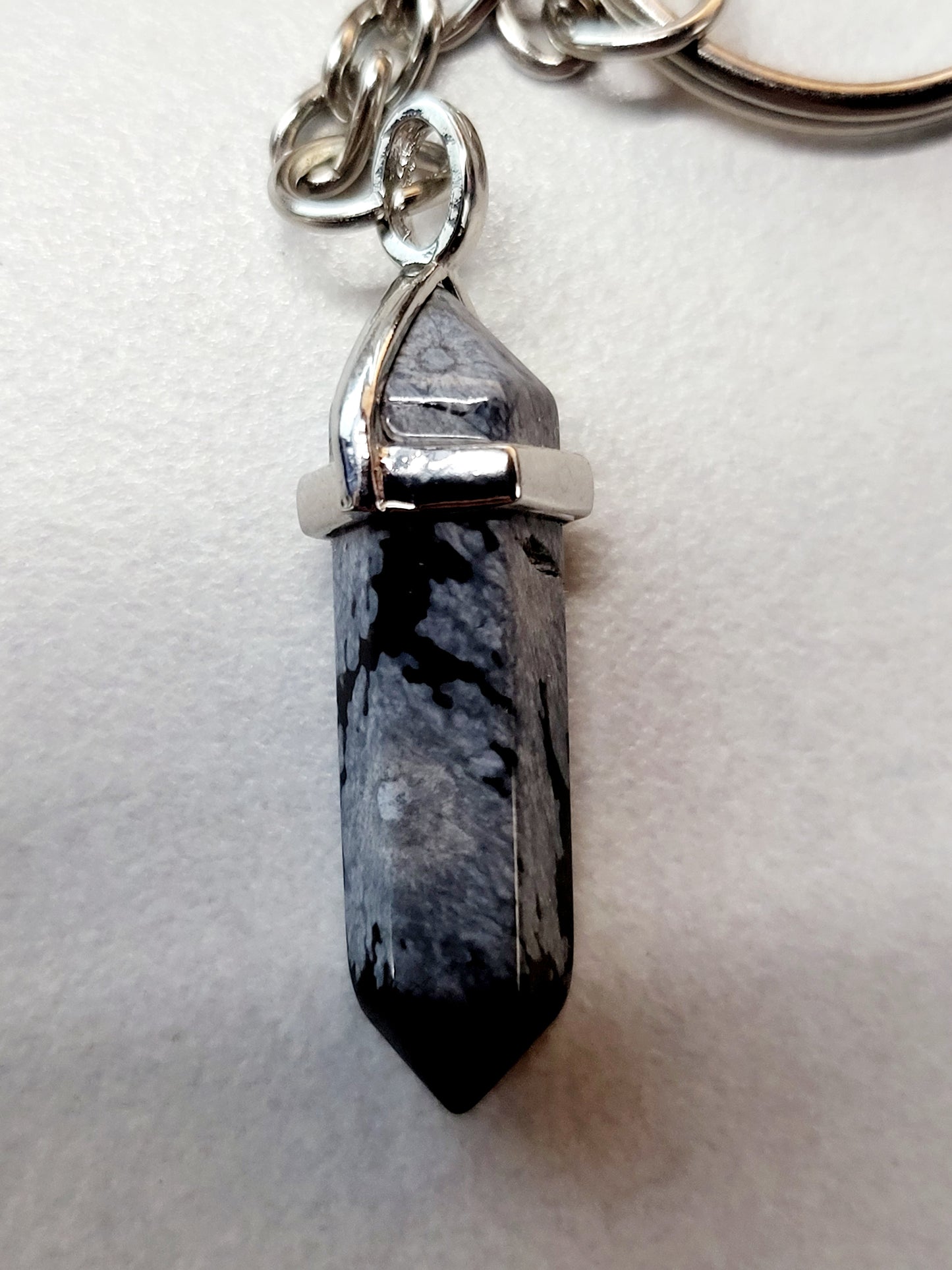 Sodalite Crystal Point Keychain