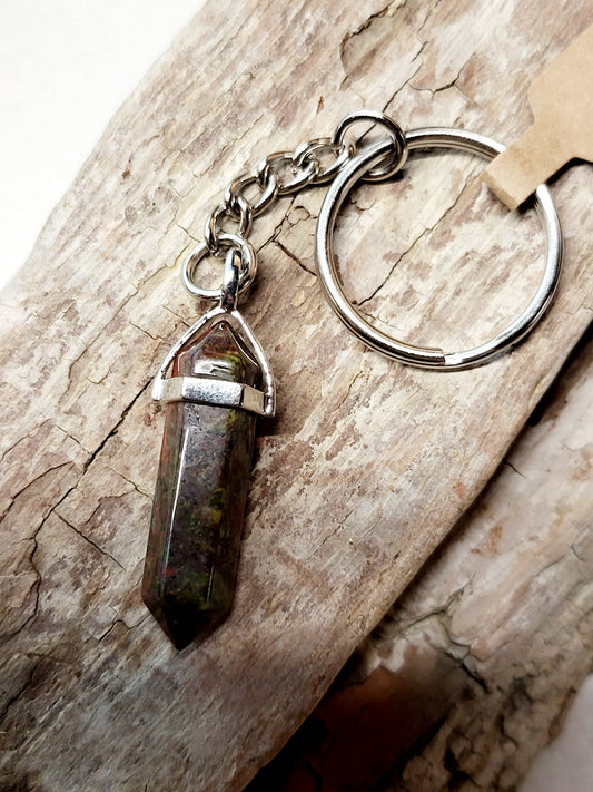Mahogany Obsidian Point Keychain