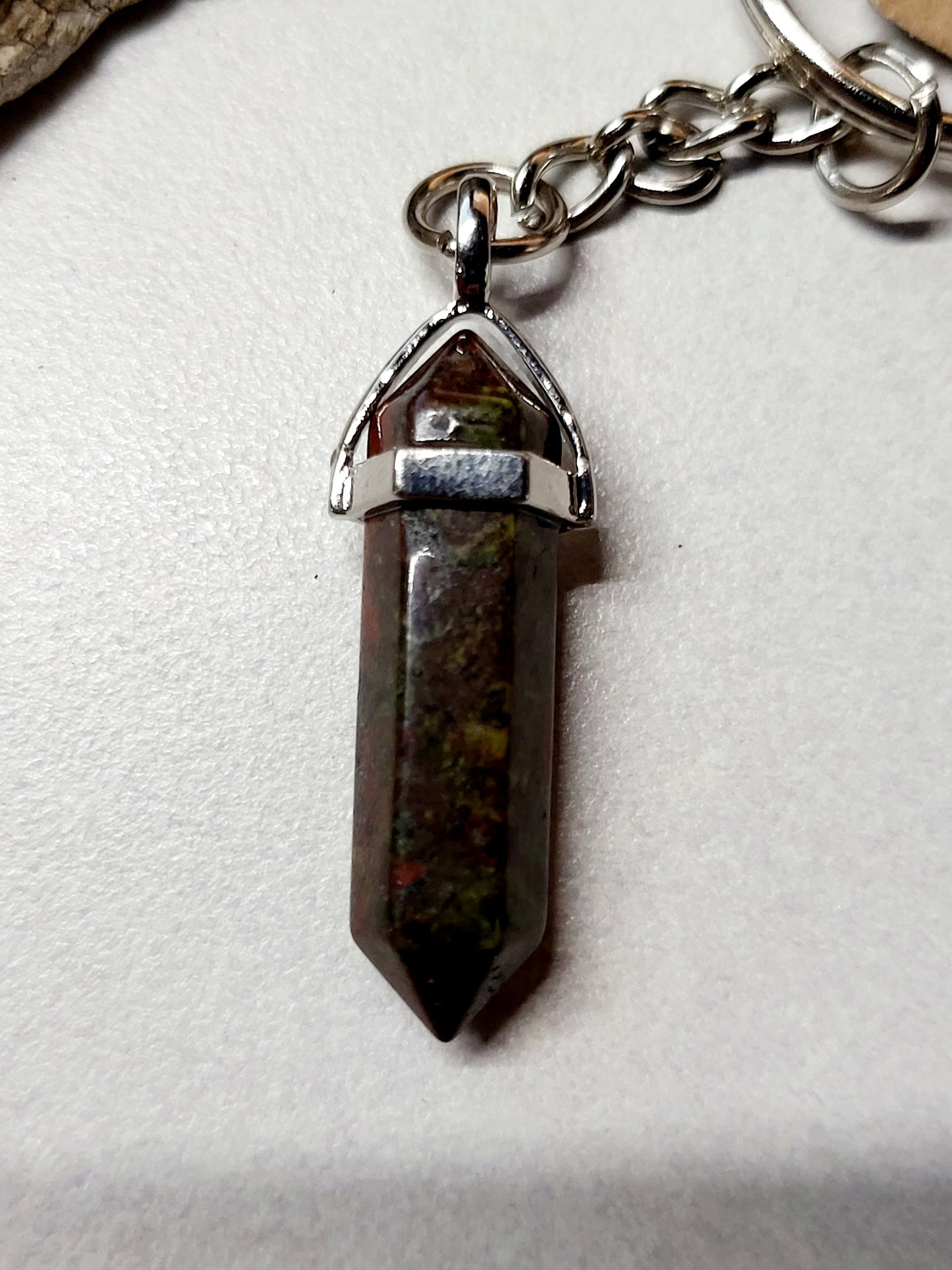 Mahogany Obsidian Point Keychain