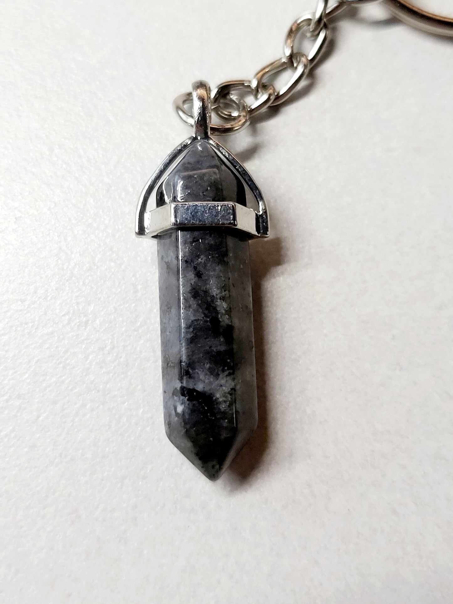 Larvikite Crystal Point Keychain