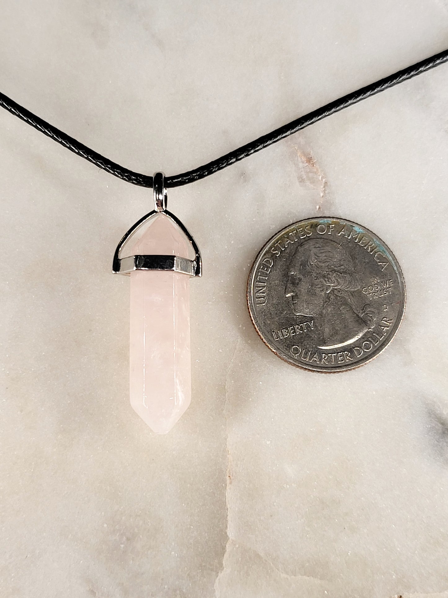 Rose Quartz Crystal Point Necklace