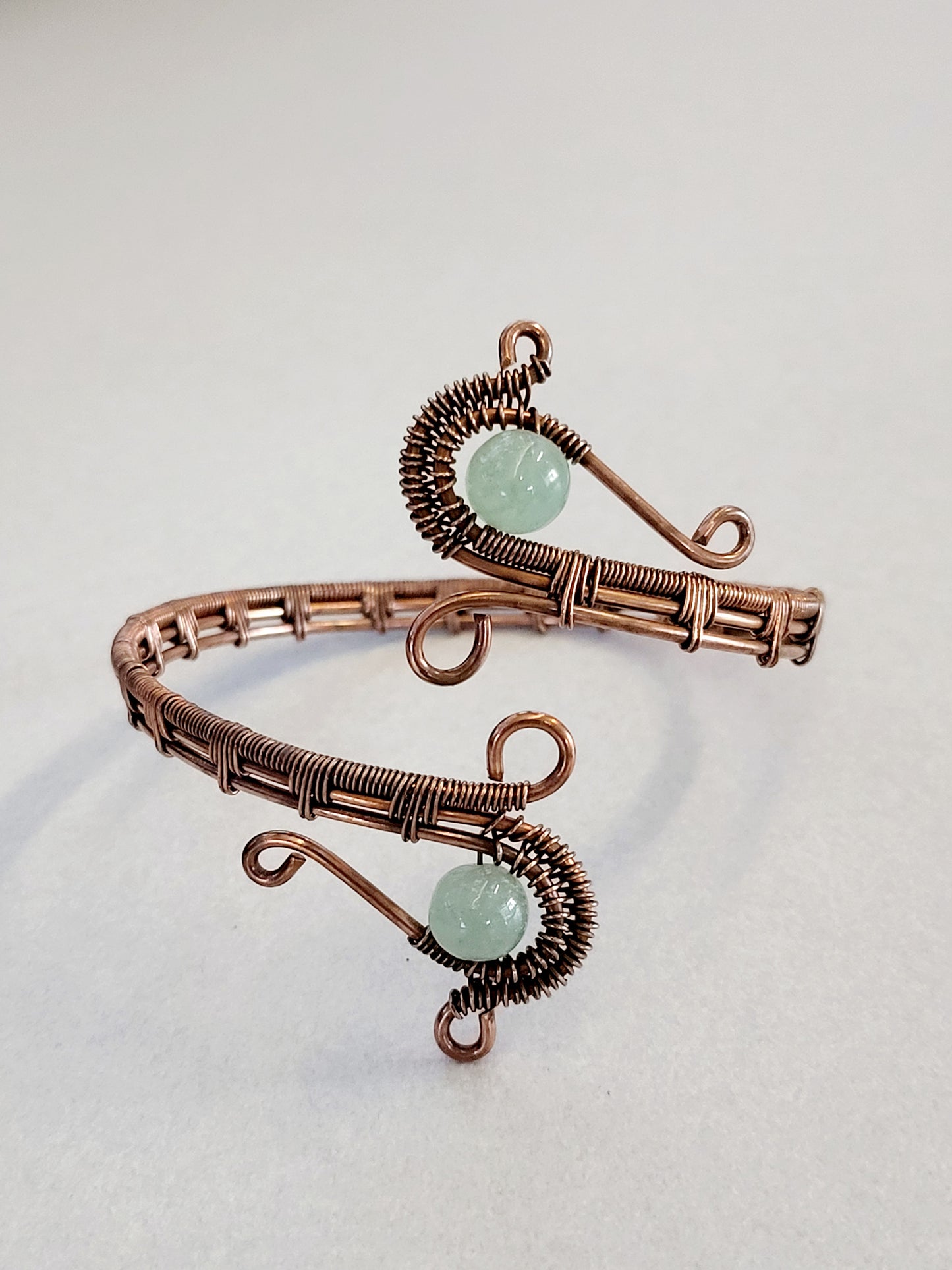 Prehnite Wire Wrapped Bracelet