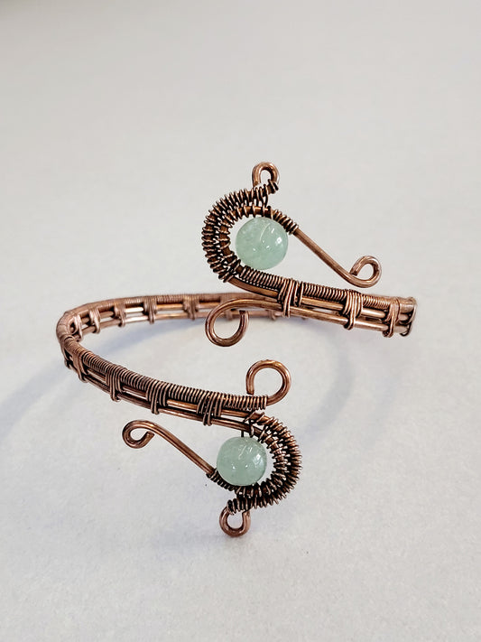 Prehnite Wire Wrapped Bracelet