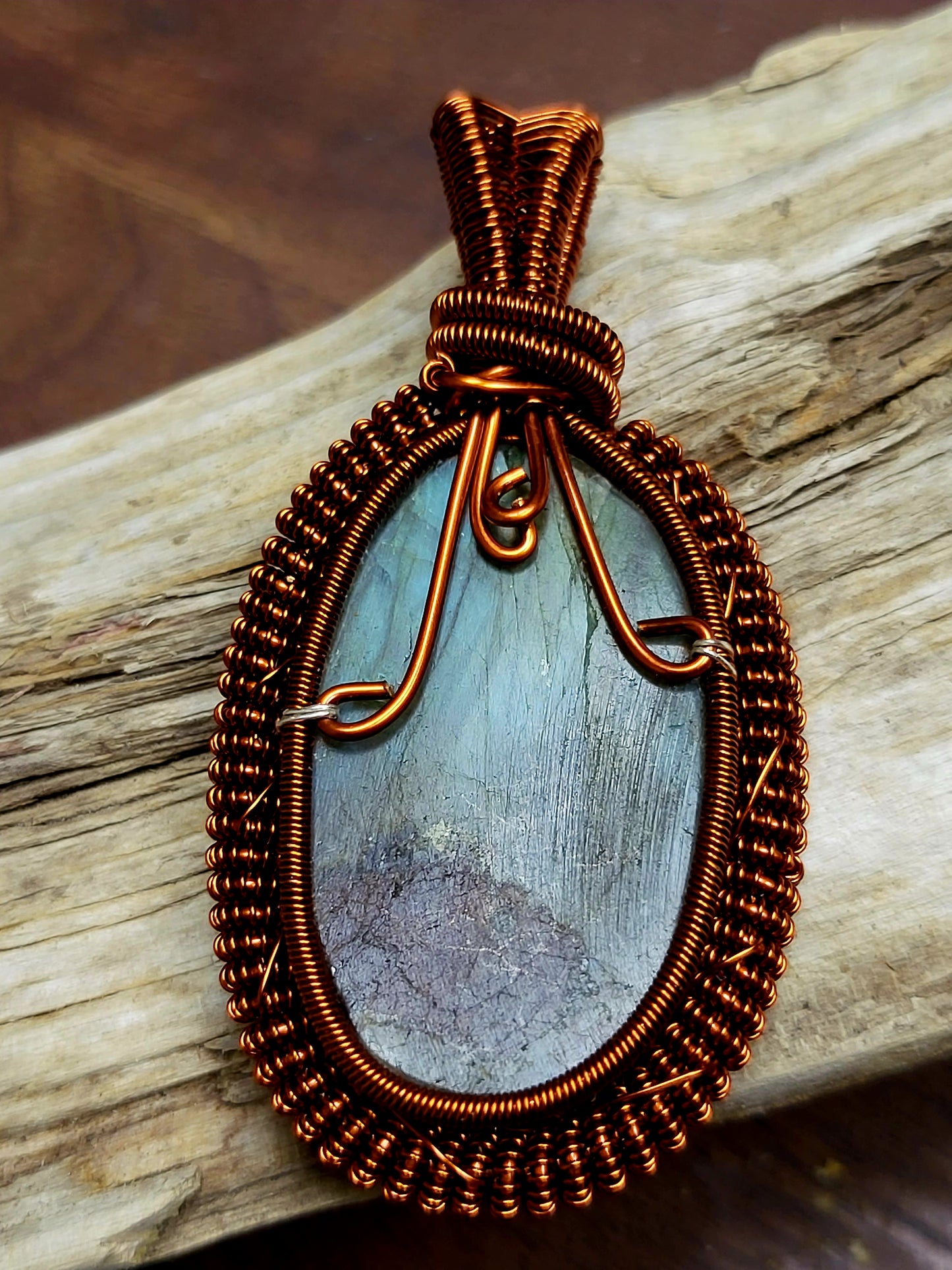 Labradorite Tree of Life Wire Wrapped Pendant Necklace