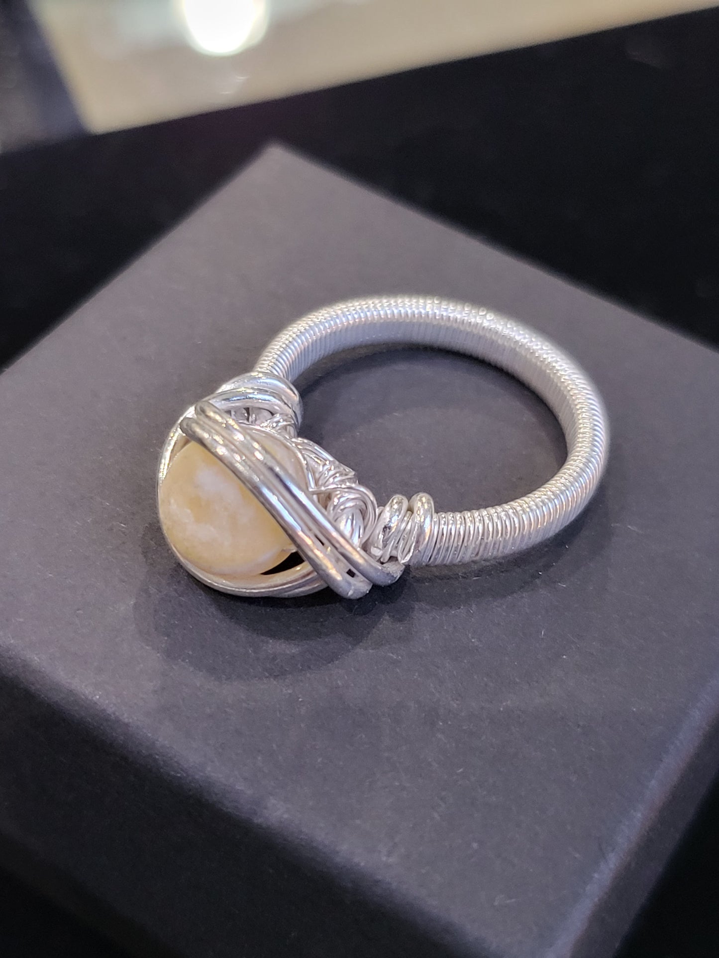 Silver Wire Wrapped Crystal Ring