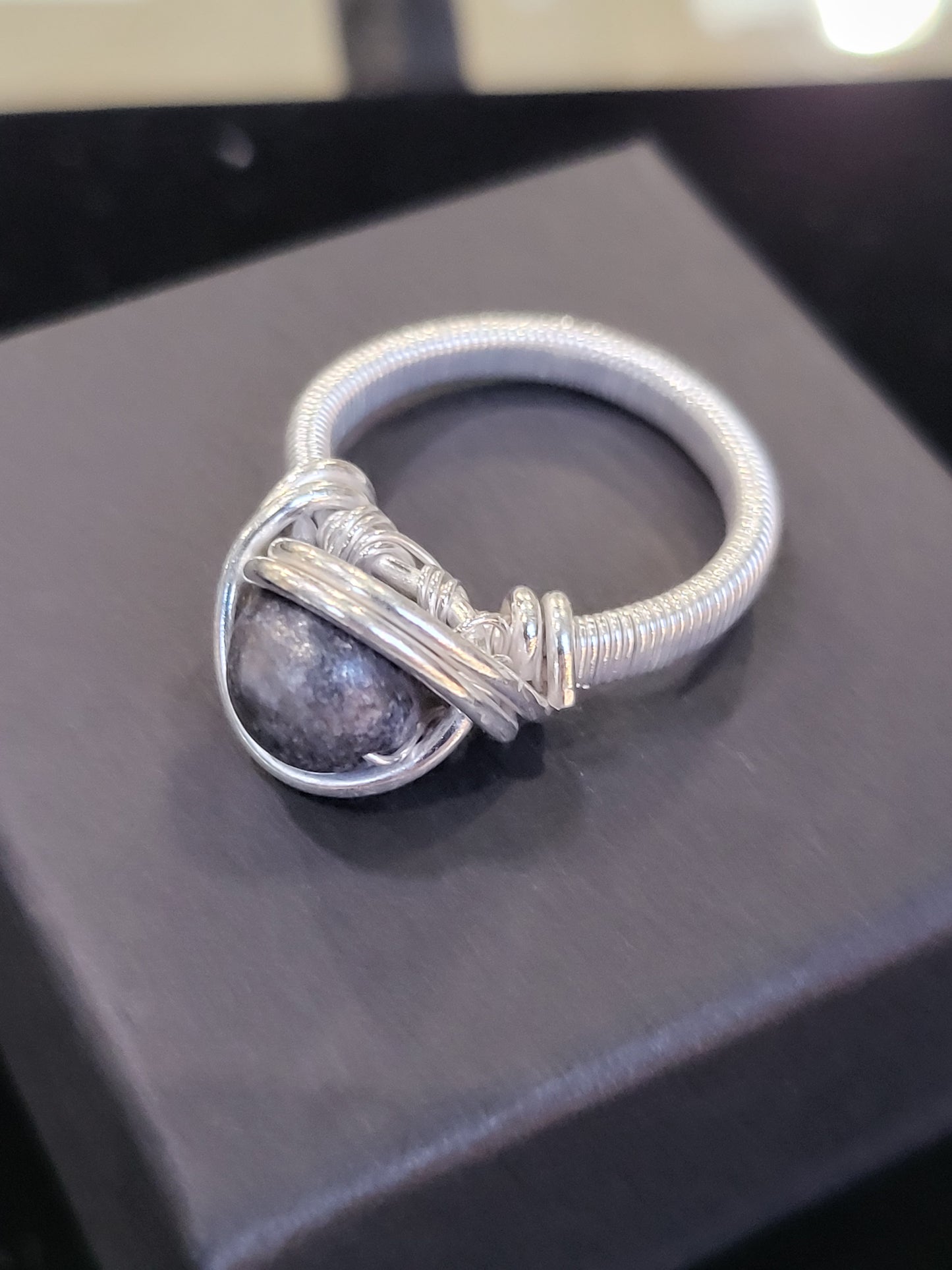 Silver Wire Wrapped Crystal Ring