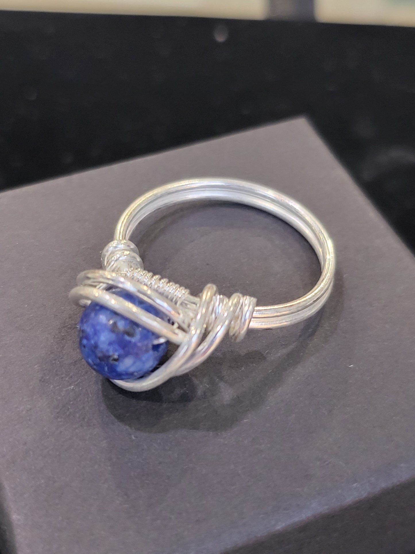 Silver Wire Wrapped Crystal Ring