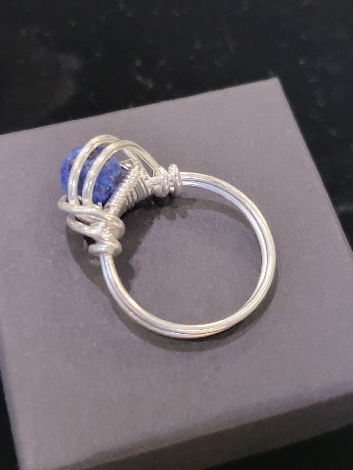 Silver Wire Wrapped Crystal Ring