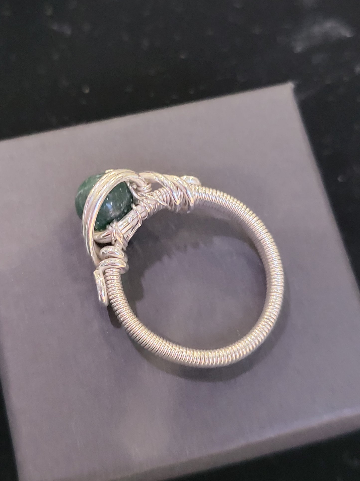Silver Wire Wrapped Crystal Ring