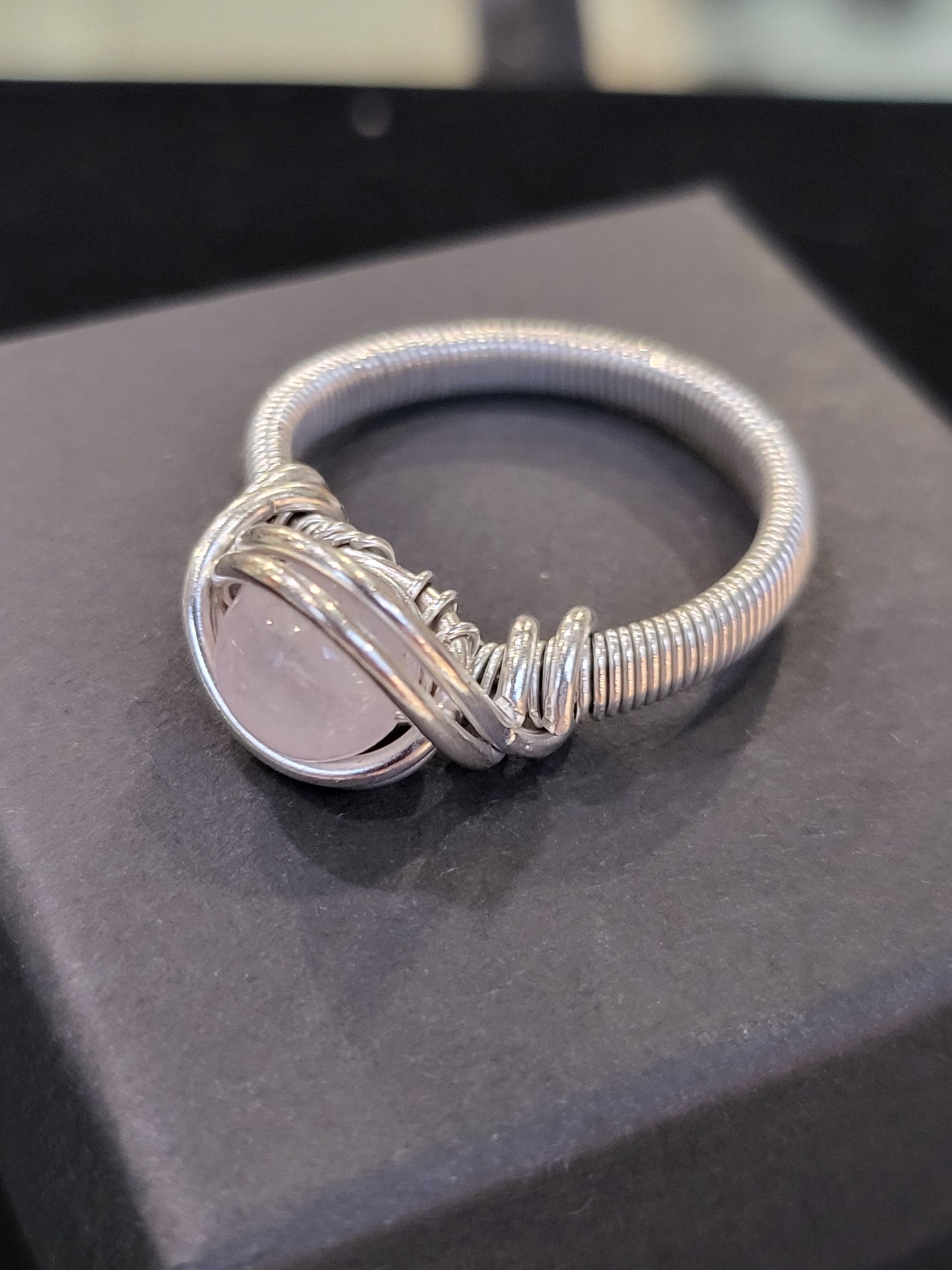 Silver Wire Wrapped Crystal Ring