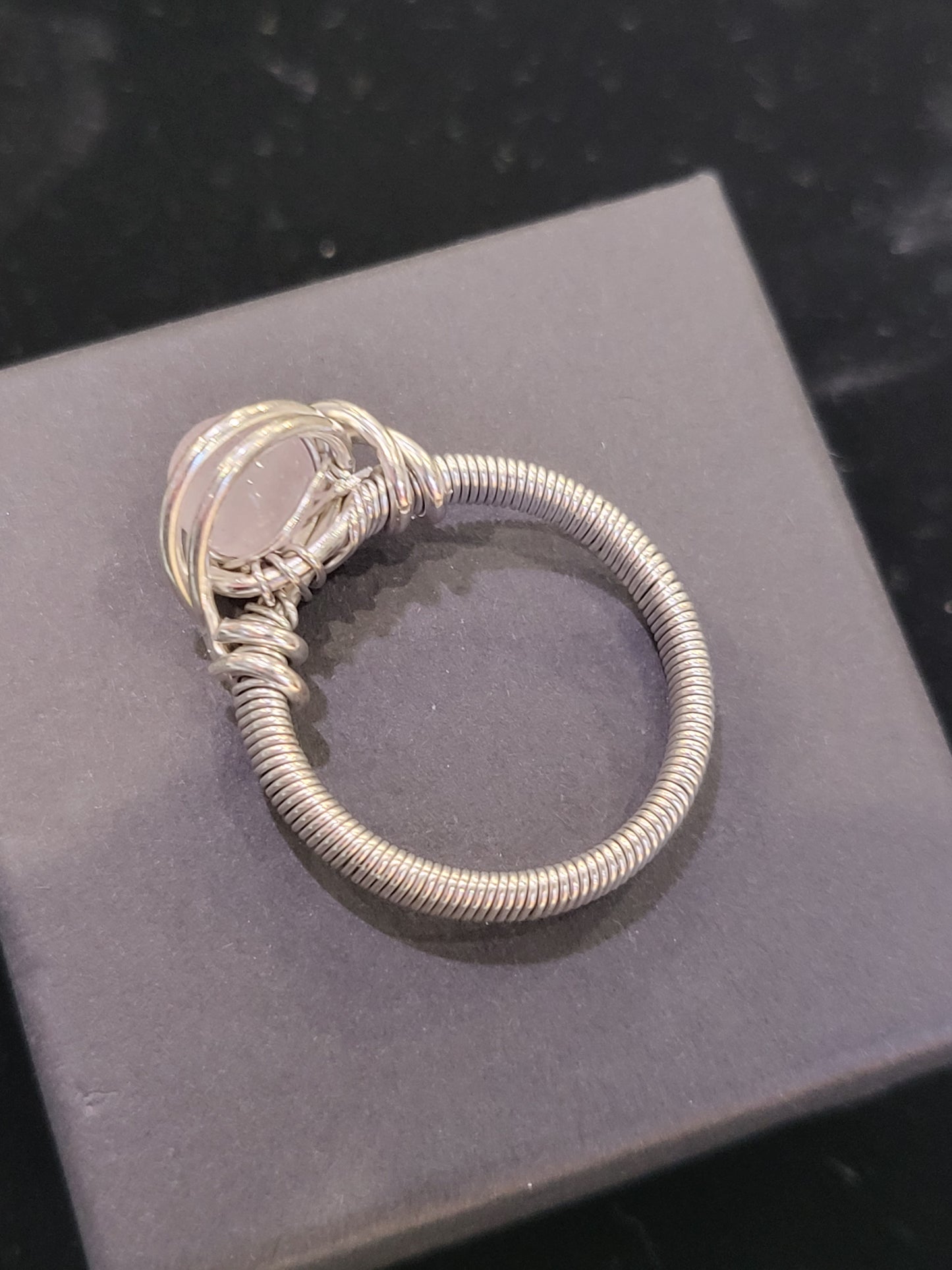 Silver Wire Wrapped Crystal Ring