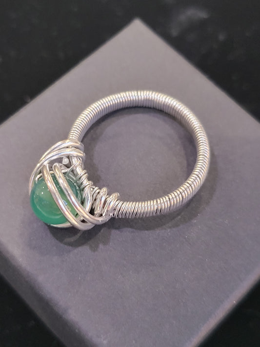 Silver Wire Wrapped Crystal Ring