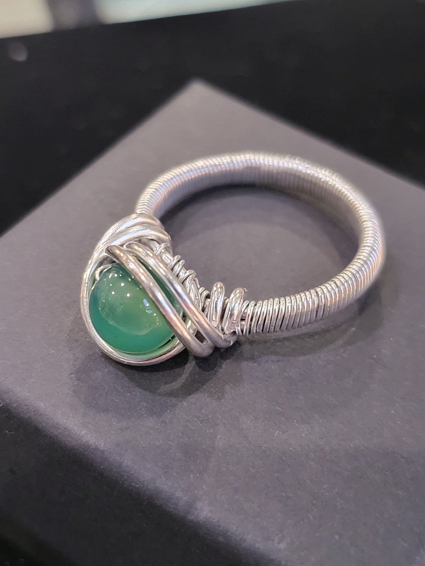 Silver Wire Wrapped Crystal Ring