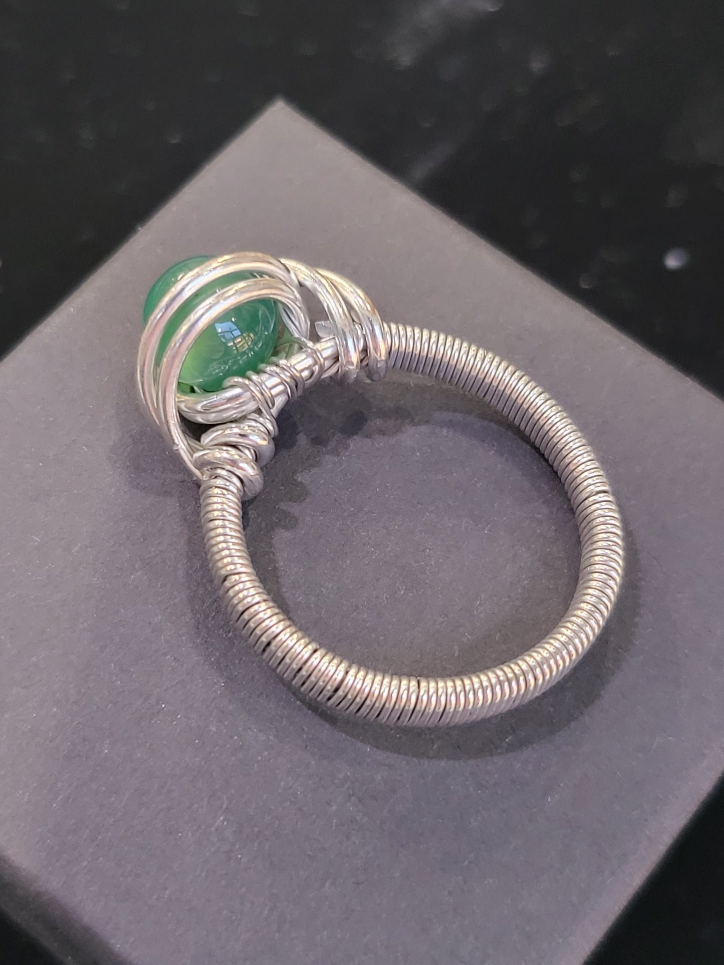 Silver Wire Wrapped Crystal Ring