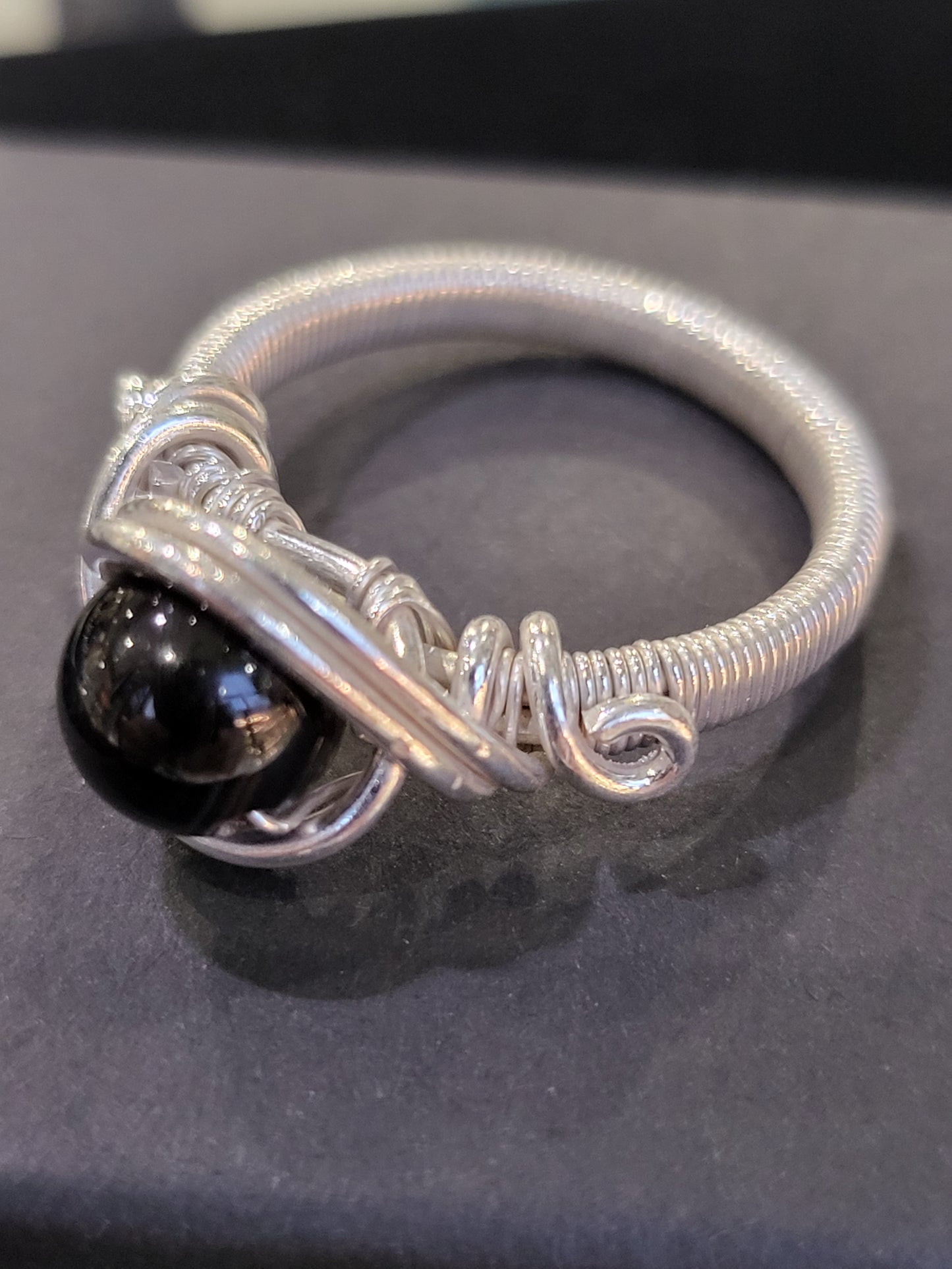Silver Wire Wrapped Crystal Ring