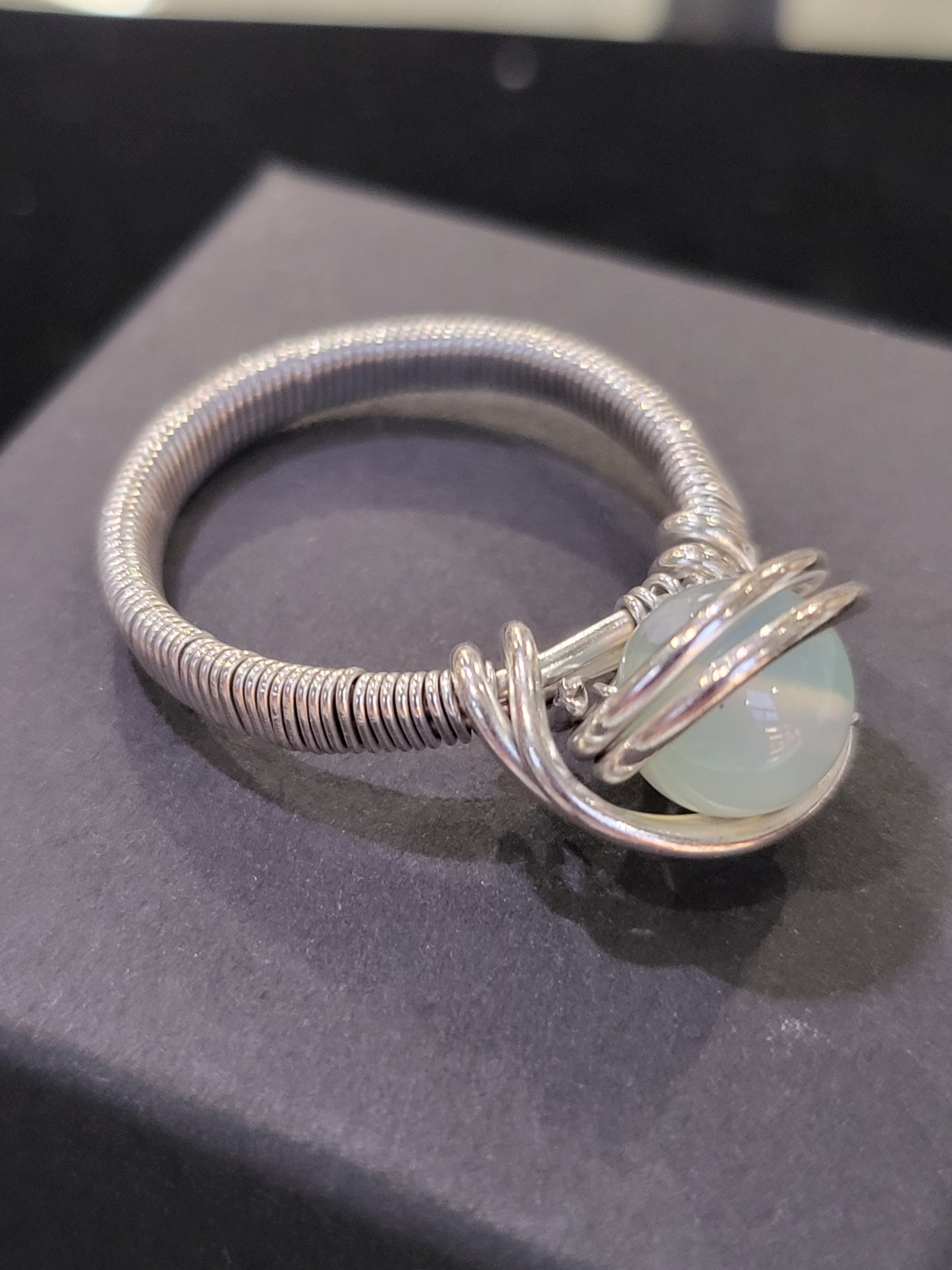 Silver Wire Wrapped Crystal Ring