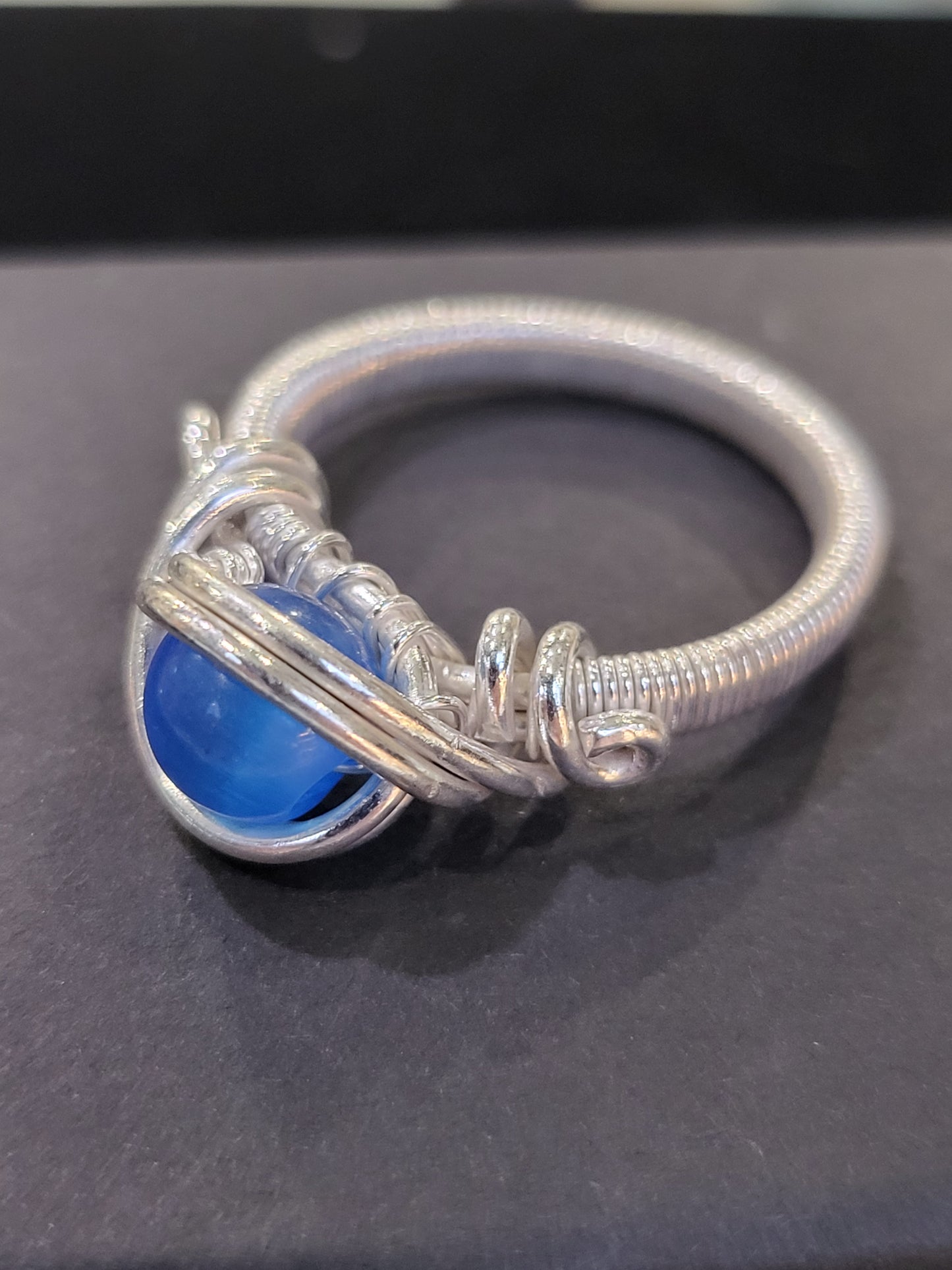 Silver Wire Wrapped Crystal Ring