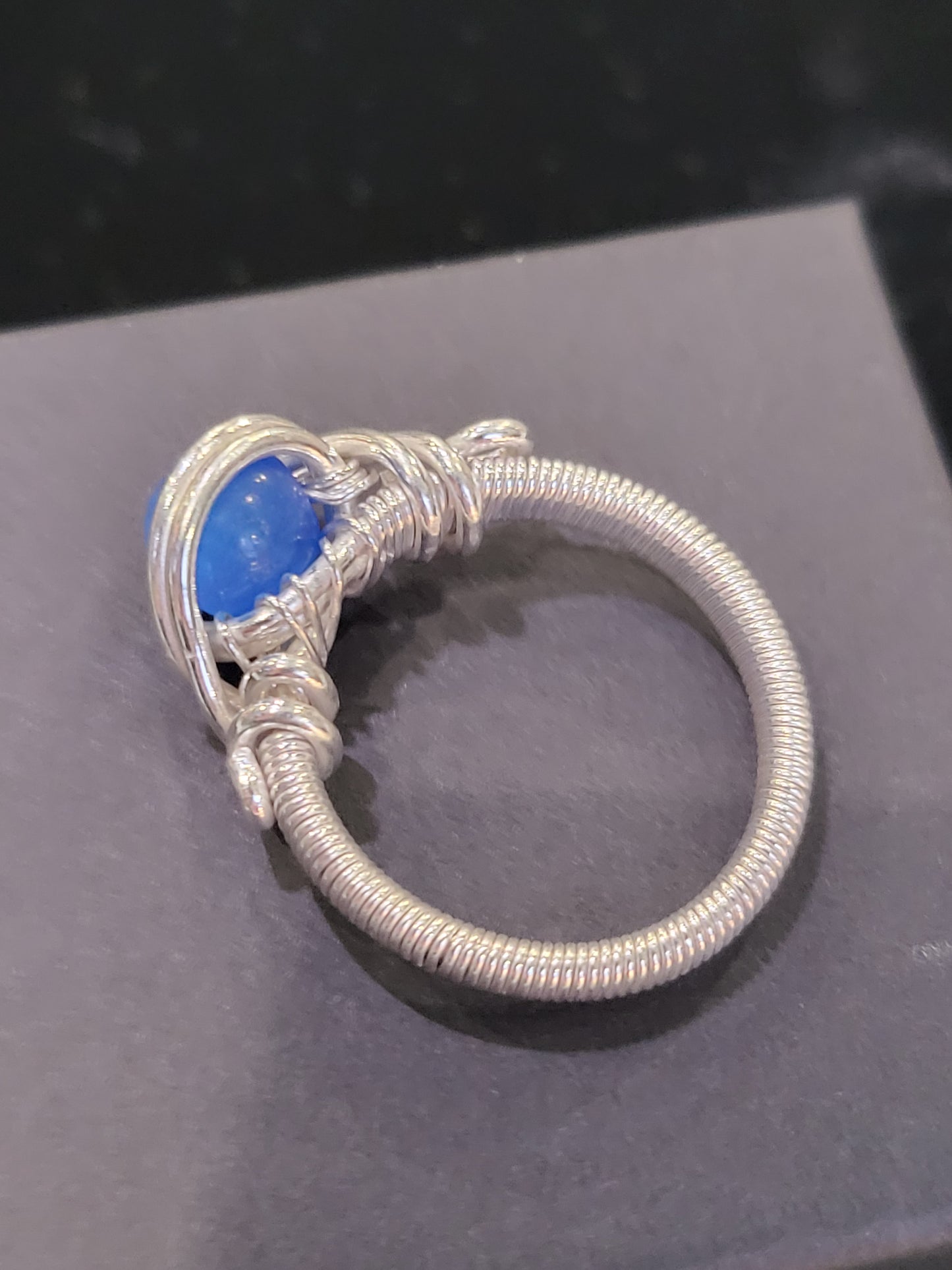 Silver Wire Wrapped Crystal Ring