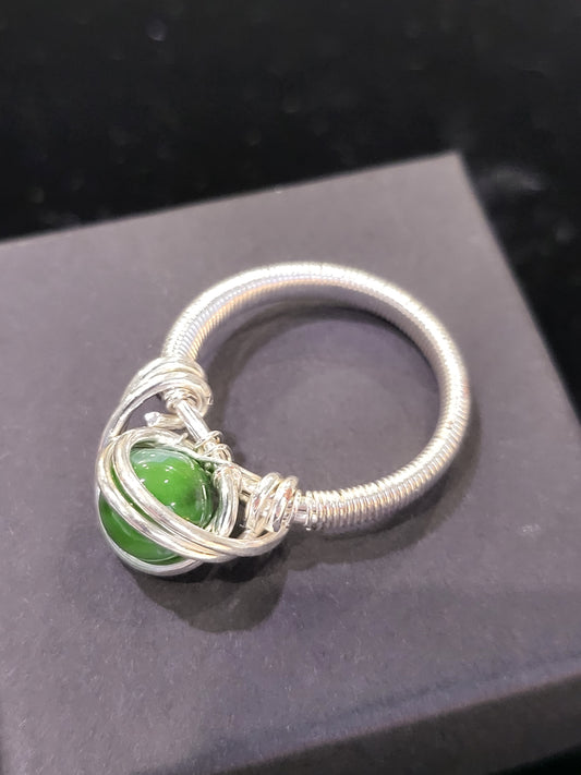 Silver Wire Wrapped Crystal Ring
