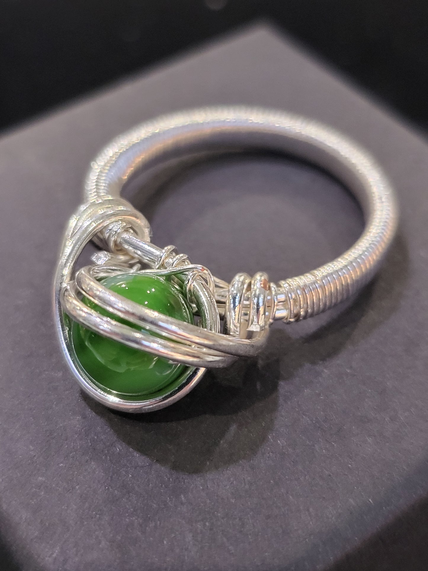 Silver Wire Wrapped Crystal Ring