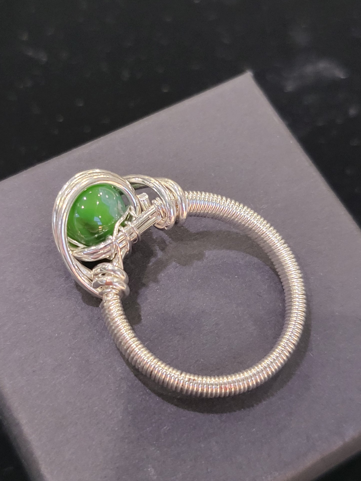 Silver Wire Wrapped Crystal Ring