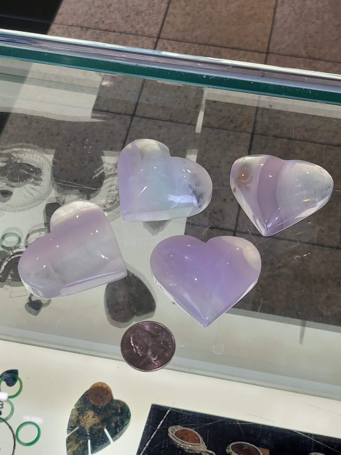 Yttrium Fluorite Heart Carving