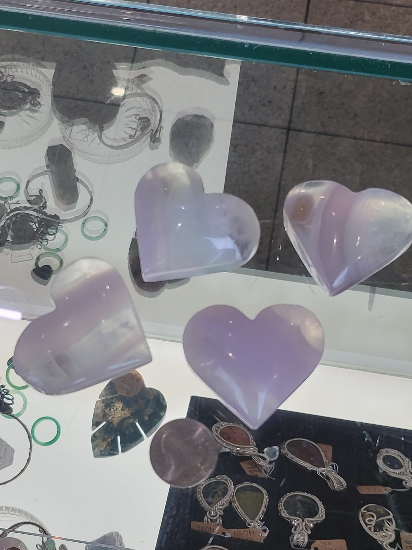 Yttrium Fluorite Heart Carving