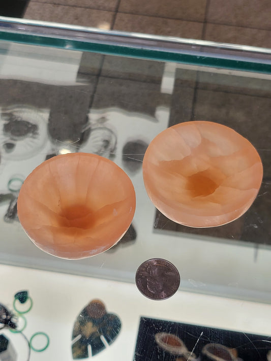 Peach Selenite Bowl/Dish